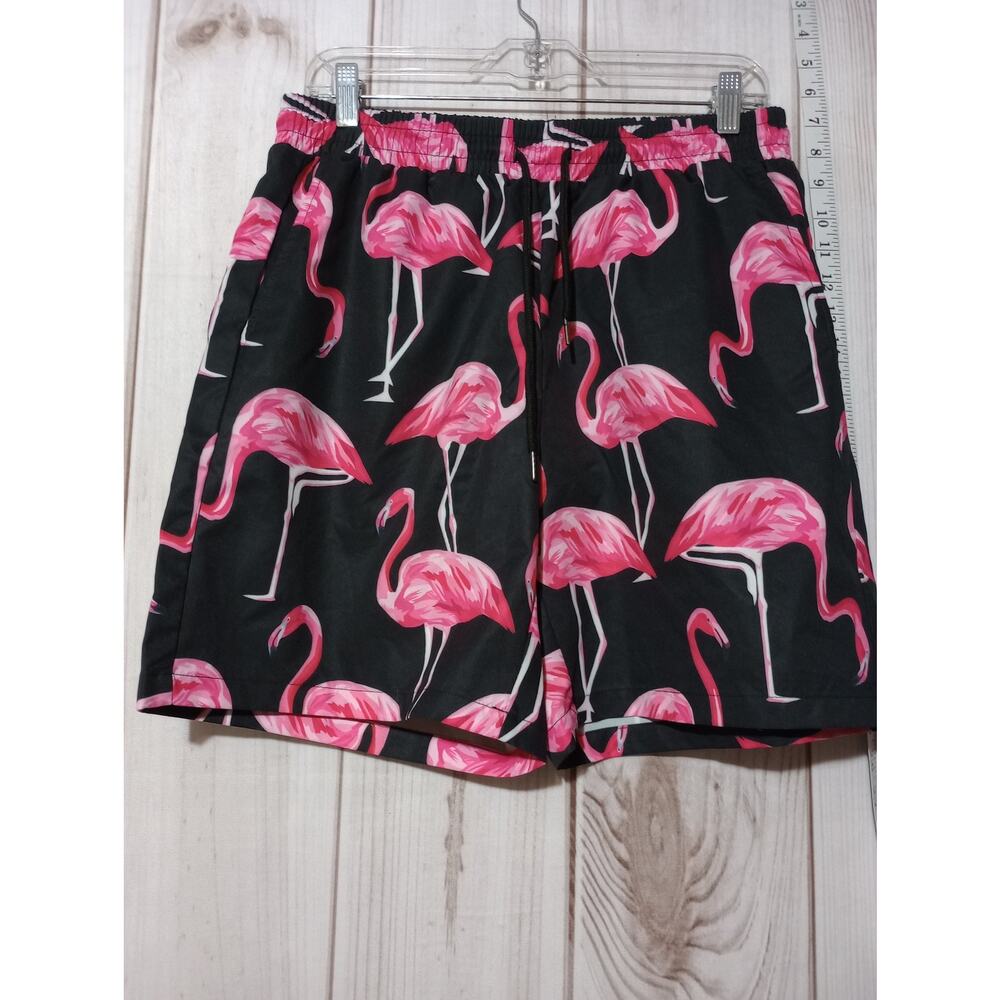 Manfinity Shorts Mens Large Flamingo Board Shorts‎ Beach Polyester